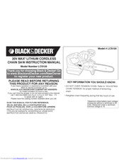 Black & Decker LCS120 Instruction Manual