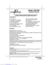 Audiovox Prestige APS-920 Installation Manual