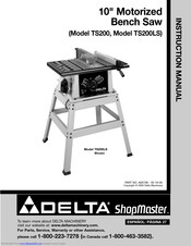 Delta ShopMaster TS200LS Manuals 