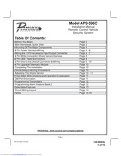 Audiovox Prestige Platinum Plus APS-596C Installation Manual