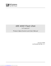 M-Systems IDE 4000 Product Specification And User Manual
