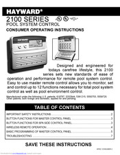 Hayward 2100 Series Operating Instructions Manual
