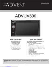 Advent ADVUV630 Installation Manual