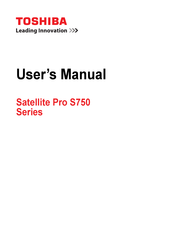 Toshiba Satellite Pro S750 Series User Manual