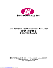 SDI HPDA-100RM-C Operating Manual