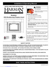 Harman 300i Woodburning Fireplace Insert Installation & Operating Manual