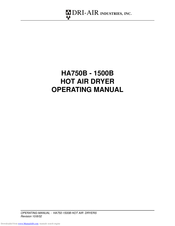 Dri-Air Industries HA750B Operating Manual