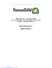Famous Trails MD1023 Owner's Manual