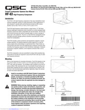 QSC HF-63 User Manual