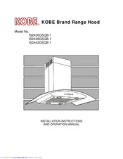 KOBE IS2430GSQB-1 Installation Instructions And Operation Manual