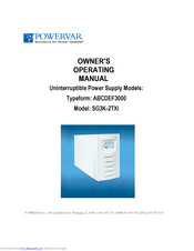Powervar SG3K-2TXI Owner's Operating Manual