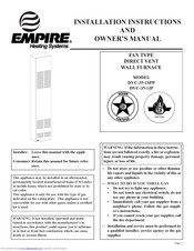 Empire Heating Systems DVC-35-1SPP Installation Instructions And Owner's Manual