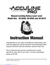 Acculine 40-6500 Instruction Manual