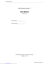 Columbia Weather Systems MSO User Manual