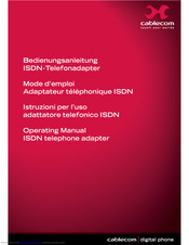 Cablecom ISDN telephone adapter Operating Manual