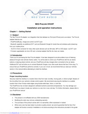 Neo Car Audio ProLink 3V9-BT Installation And Operation Instructions Manual