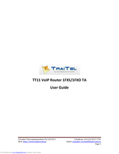 Traitel Telecommunications TT11 1FXS User Manual