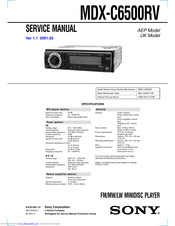 Sony MDX-C6500RV Service Manual