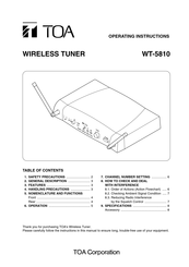 Toa WT-5810 Operating Instructions Manual