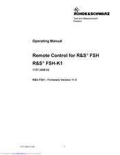 Rohde & Schwarz 1157.3458.02 Operating Manual
