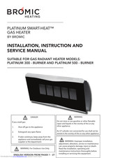 Bromic Heating platinum Smart-heat Installation, Instruction And  Service Manual