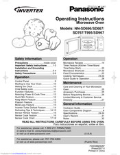 Panasonic inverter NN-SD696 Operating Instructions Manual