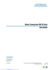 Altera PHY IP Core User Manual
