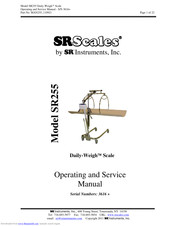 SR Scales Daily-Weigh SR255 Operating And Service Manual