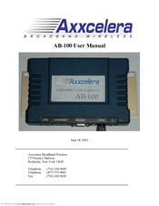 Axxcelera Broadband Wireless AB-100 User Manual