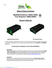 Nature Power Modified Sinewave 1500w Owner's Manual