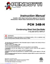 Pensotti PCC 34-H Instruction Manual