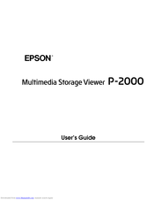Epson P-2000 - Multimedia Storage Viewer User Manual