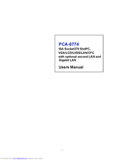 Advantech PCA-6774FG-00A1 User Manual