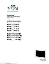 VTS Medical Systems VividImage MON-VTS19HD Operation Manual