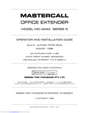 MASTERCALL MC-4044 SERIES 5 Installation Manual