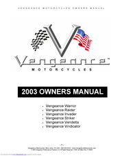 VENGEANCE Invader 2003 Owner's Manual