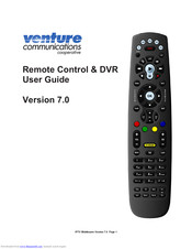 venture Remote Control & DVR User Manual