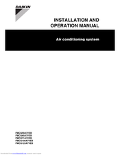 Daikin FXFQ20P7VEB Installation And Operation Manual