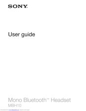 Sony MBH10 User Manual