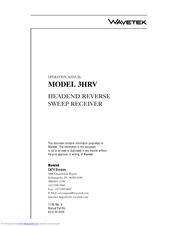 Wavetek 3HRV Operation Manual