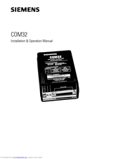 Siemens COM32 Installation & Operation Manual