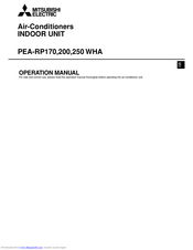 Mitsubishi Electric Mr.Slim PEA-RP170WHA Operation Manual