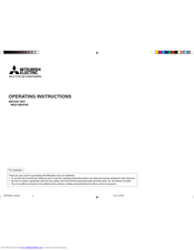 Mitsubishi Electric MSZ-GB35VA Operating Instructions Manual