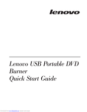 Lenovo USB Portable DVD Burner Quick Start Manual