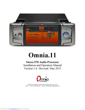 Omnia 11 Installation And Operation Manual