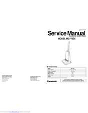 Panasonic MCV325 - COMMERCIAL VACUUM Service Manual