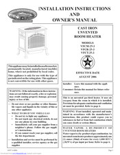 Empire Comfort Systems VFCR-25-3 Installation Instructions And Owner's Manual