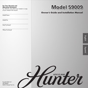 Hunter 59009 Owner's Manual And Installation Manual
