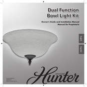 Hunter Dual Function Bowl Light Kit Owner's Manual And Installation Manual