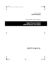 Optimus High-Power In-Dash AM/FM Stereo CD Player Owner's Manual